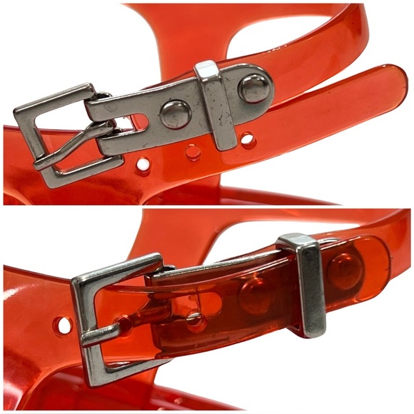 KATY PERRY Sandals The Geli Watermelon Buckle Ankle Strap Flat Jelly Shoes Red 8 - Picture 11 of 17